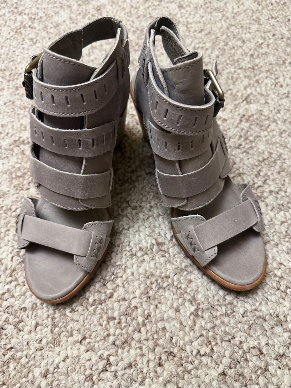 Sorel Gray Strappy Gladiator Heels